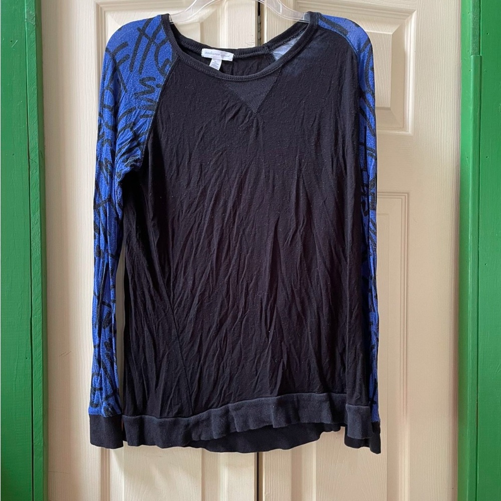 Ambiance Black and Blue Graphic Top